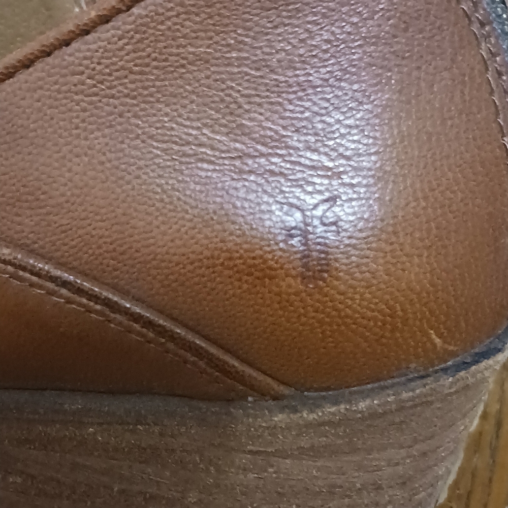 Frye Shoes Booties Tom Cognac Size 10m Zip Womans Leather - Picture 9 of 11